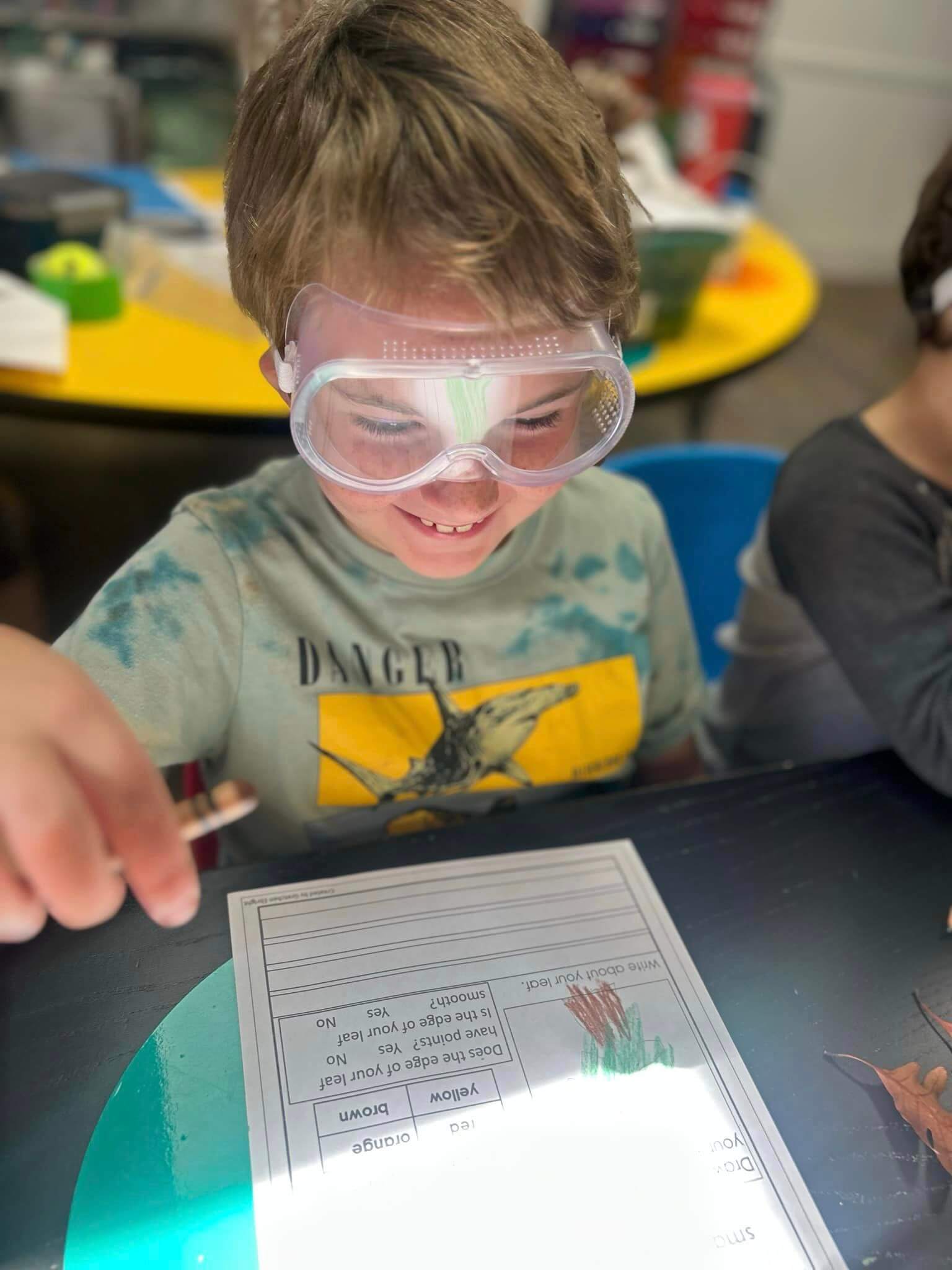 Student With Saftey Glasses On